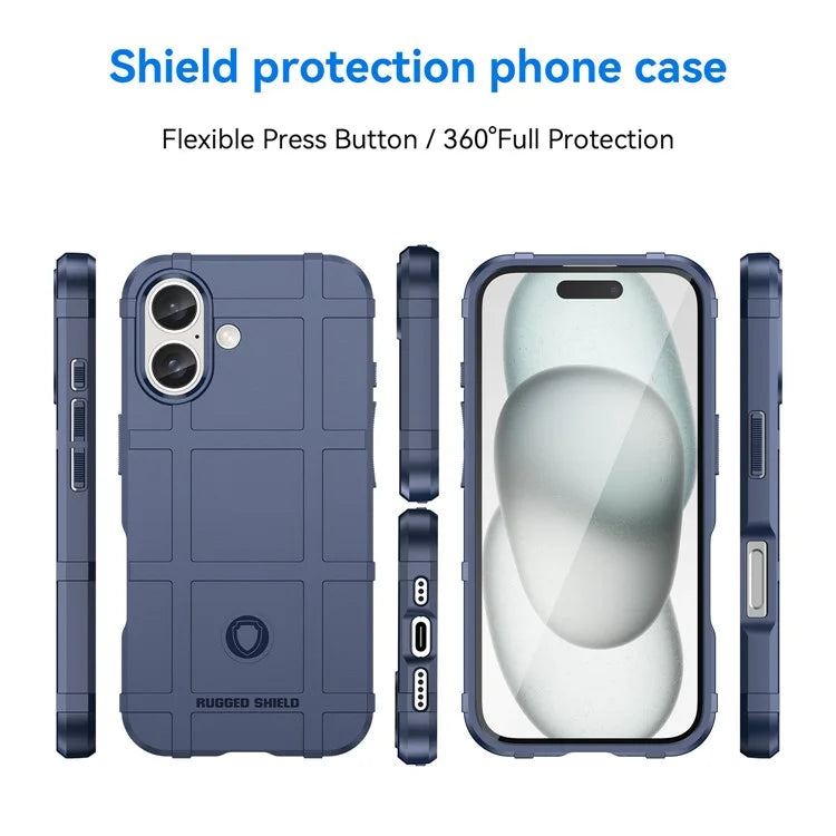 For iPhone 16 Case Square Grid Texture Soft TPU Protective Phone Cover