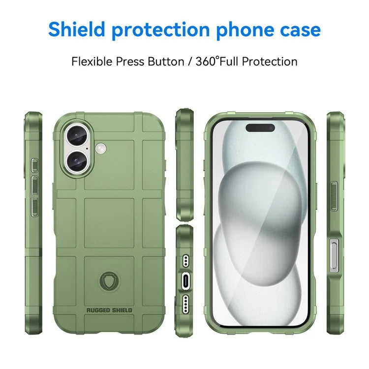 For iPhone 16 Case Square Grid Texture Soft TPU Protective Phone Cover