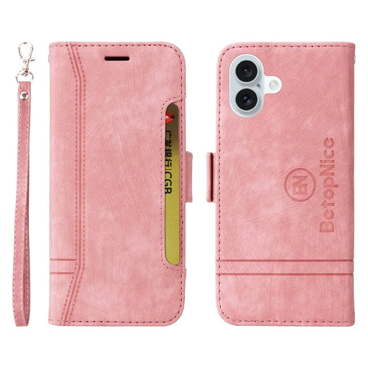BETOPNICE 001 for iPhone 16 Plus Case Stand Card Slots Leather Phone Cover