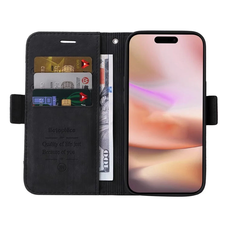 BETOPNICE 001 for iPhone 16 Plus Case Stand Card Slots Leather Phone Cover