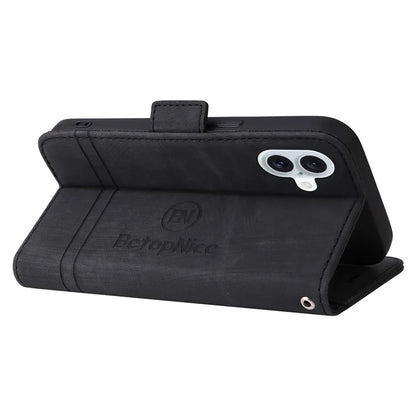 BETOPNICE 001 for iPhone 16 Plus Case Stand Card Slots Leather Phone Cover