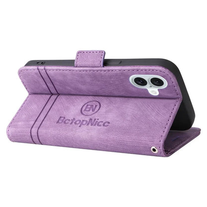 BETOPNICE 001 for iPhone 16 Plus Case Stand Card Slots Leather Phone Cover