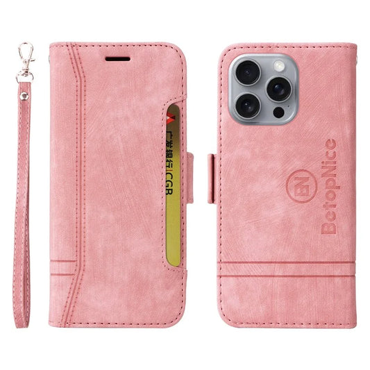 BETOPNICE 001 for iPhone 16 Pro Max Case Wallet Leather Phone Cover with Strap