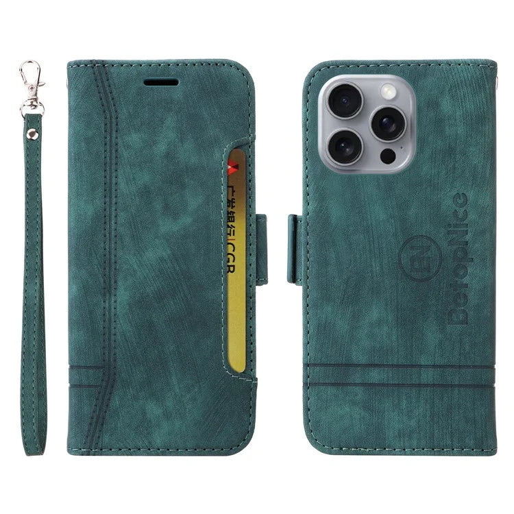 BETOPNICE 001 for iPhone 16 Pro Max Case Wallet Leather Phone Cover with Strap