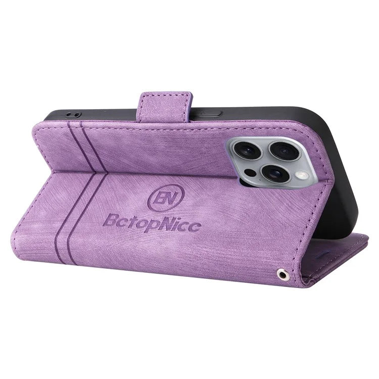 BETOPNICE 001 for iPhone 16 Pro Max Case Wallet Leather Phone Cover with Strap