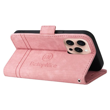 BETOPNICE 001 for iPhone 16 Pro Stand Case Leather Flip Phone Cover