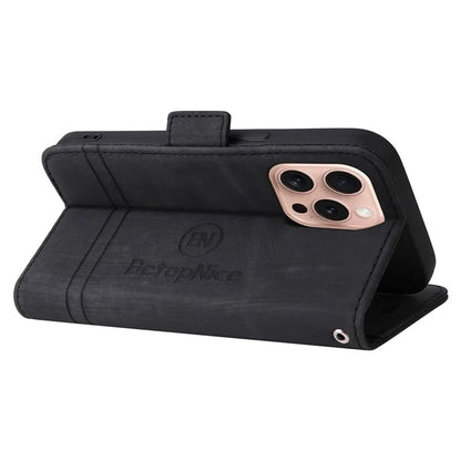 BETOPNICE 001 for iPhone 16 Pro Stand Case Leather Flip Phone Cover
