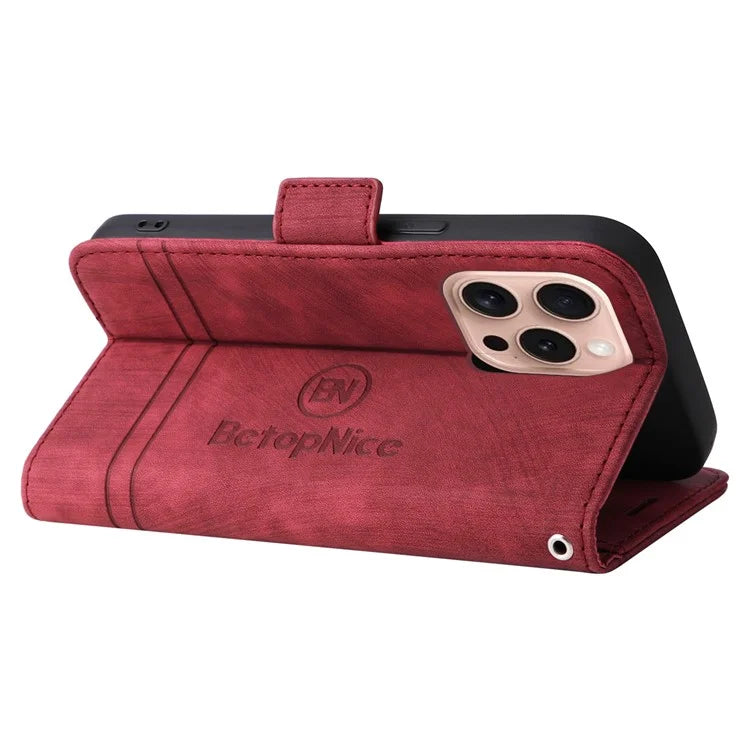 BETOPNICE 001 for iPhone 16 Pro Stand Case Leather Flip Phone Cover