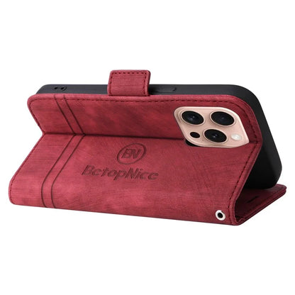 BETOPNICE 001 for iPhone 16 Pro Stand Case Leather Flip Phone Cover