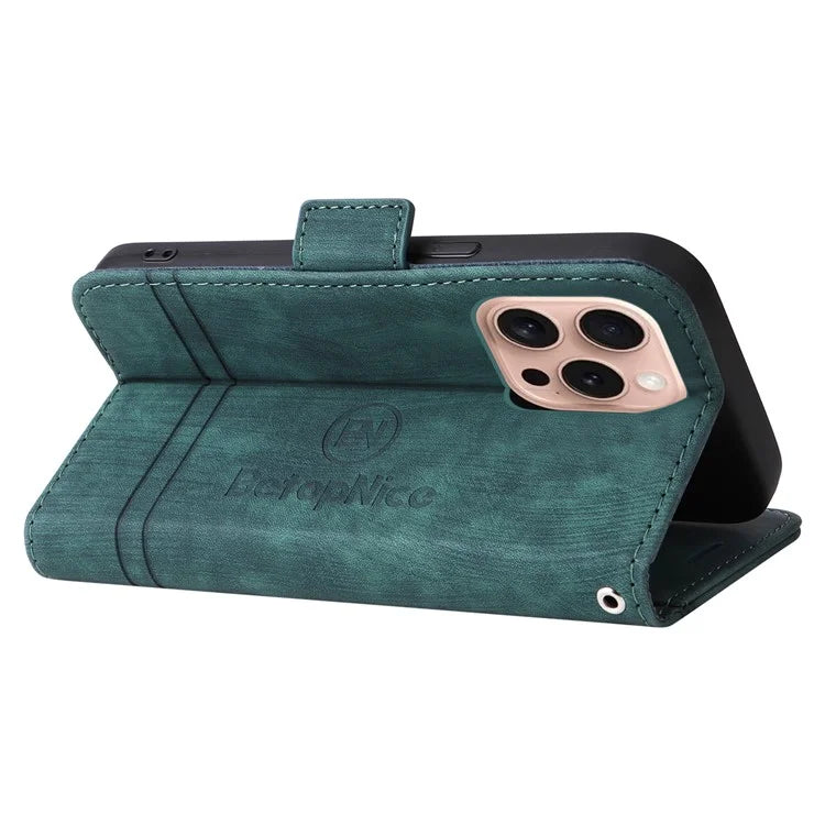 BETOPNICE 001 for iPhone 16 Pro Stand Case Leather Flip Phone Cover