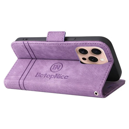 BETOPNICE 001 for iPhone 16 Pro Stand Case Leather Flip Phone Cover
