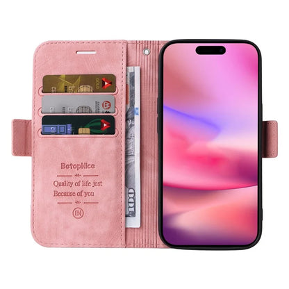 BETOPNICE 001 for iPhone 16 Case Leather Phone Cover Handbag Flip Stand Protective