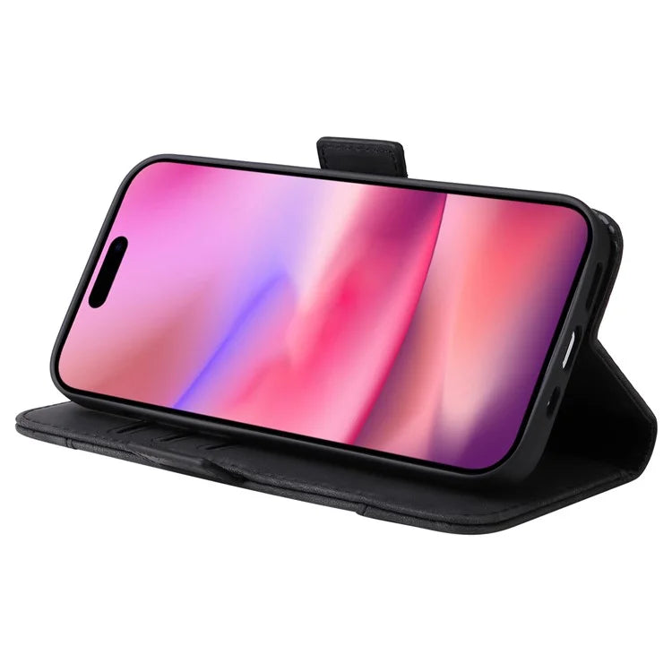 BETOPNICE 001 for iPhone 16 Case Leather Phone Cover Handbag Flip Stand Protective