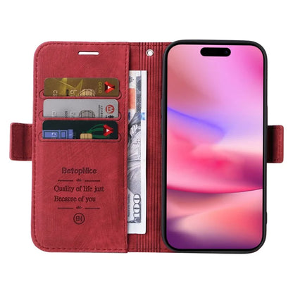 BETOPNICE 001 for iPhone 16 Case Leather Phone Cover Handbag Flip Stand Protective