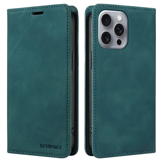 BETOPNICE 003 For iPhone 16 Pro Max Case Wallet Leather Phone Cover Magnetic Closing