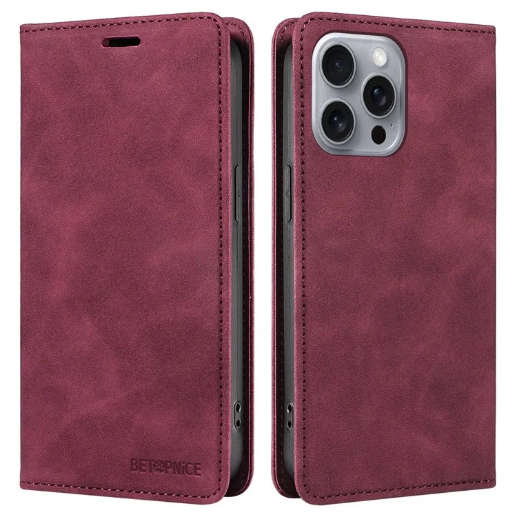 BETOPNICE 003 For iPhone 16 Pro Max Case Wallet Leather Phone Cover Magnetic Closing