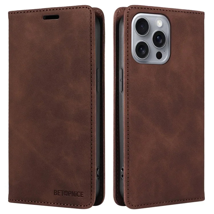 BETOPNICE 003 For iPhone 16 Pro Max Case Wallet Leather Phone Cover Magnetic Closing