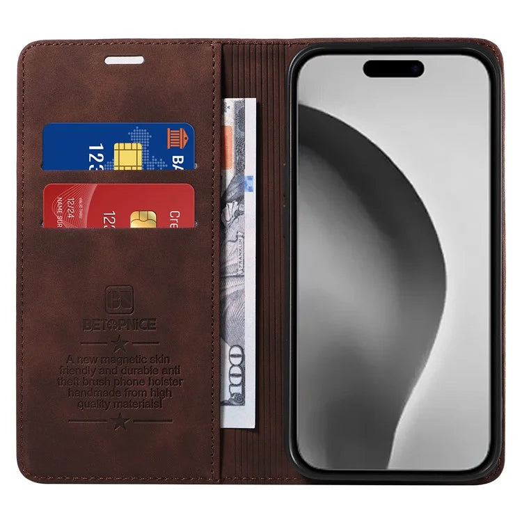BETOPNICE 003 For iPhone 16 Pro Max Case Wallet Leather Phone Cover Magnetic Closing