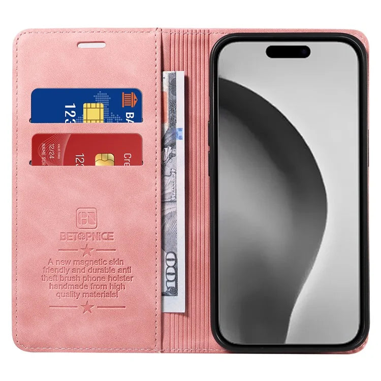 BETOPNICE 003 For iPhone 16 Pro Max Case Wallet Leather Phone Cover Magnetic Closing