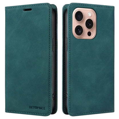 BETOPNICE 003 For iPhone 16 Pro Case Wallet Strong Magnetic Leather Phone Cover