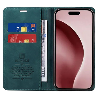 BETOPNICE 003 For iPhone 16 Pro Case Wallet Strong Magnetic Leather Phone Cover