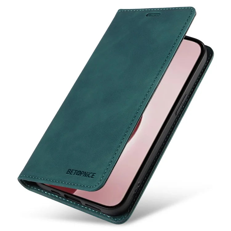 BETOPNICE 003 For iPhone 16 Pro Case Wallet Strong Magnetic Leather Phone Cover