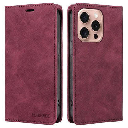BETOPNICE 003 For iPhone 16 Pro Case Wallet Strong Magnetic Leather Phone Cover