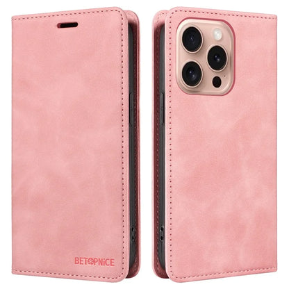 BETOPNICE 003 For iPhone 16 Pro Case Wallet Strong Magnetic Leather Phone Cover