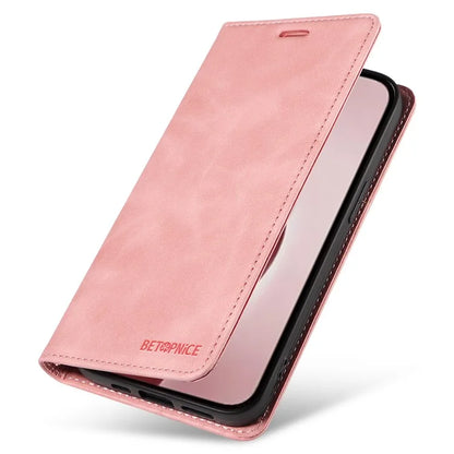 BETOPNICE 003 For iPhone 16 Pro Case Wallet Strong Magnetic Leather Phone Cover