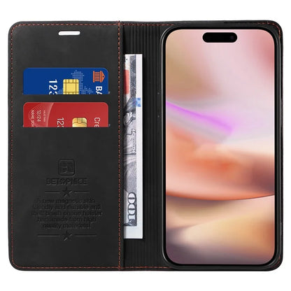 BETOPNICE 003 For iPhone 16 Plus Case RFID Blocking PU Leather Phone Cover