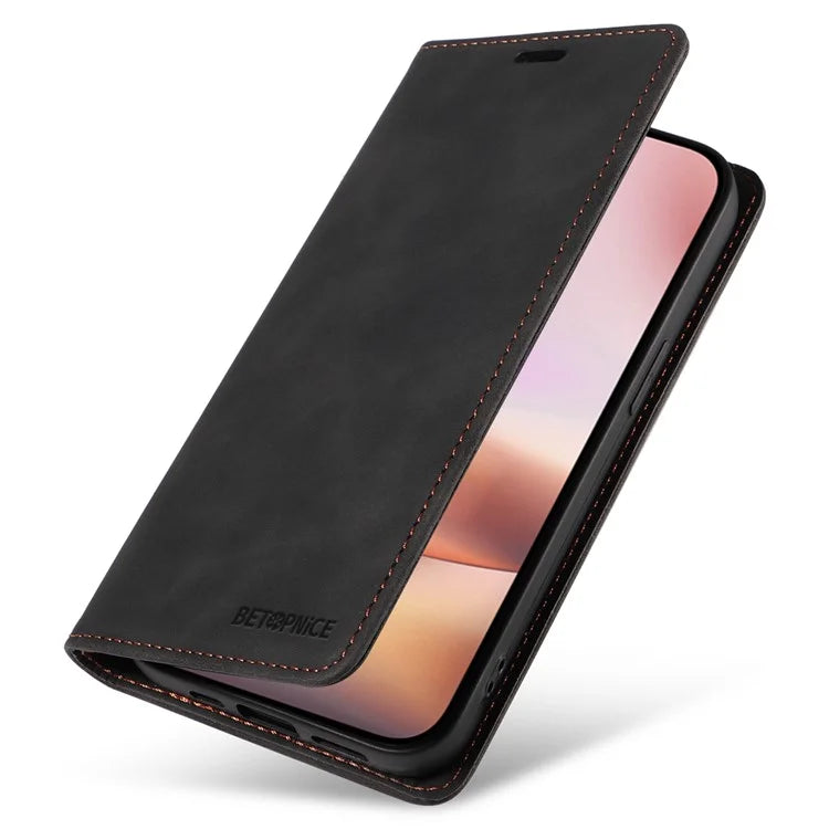 BETOPNICE 003 For iPhone 16 Plus Case RFID Blocking PU Leather Phone Cover