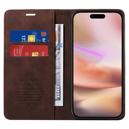 BETOPNICE 003 For iPhone 16 Plus Case RFID Blocking PU Leather Phone Cover