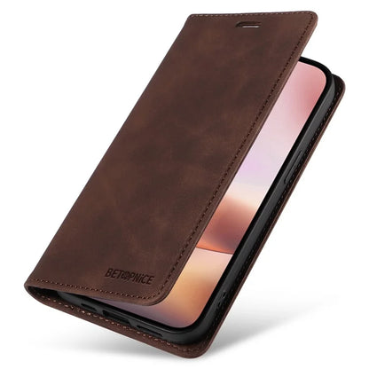 BETOPNICE 003 For iPhone 16 Plus Case RFID Blocking PU Leather Phone Cover