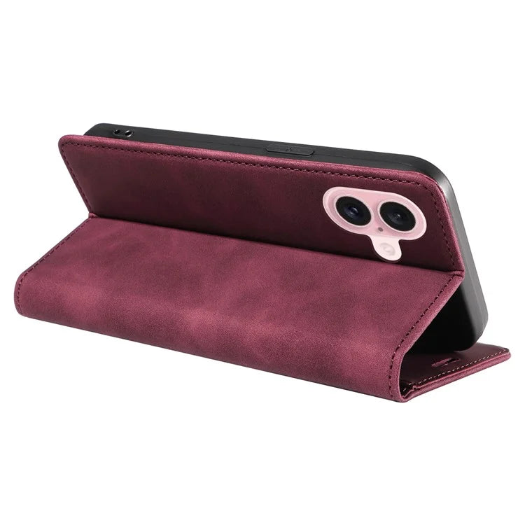 BETOPNICE 003 For iPhone 16 Leather Case Wallet Stand Protective Phone Cover