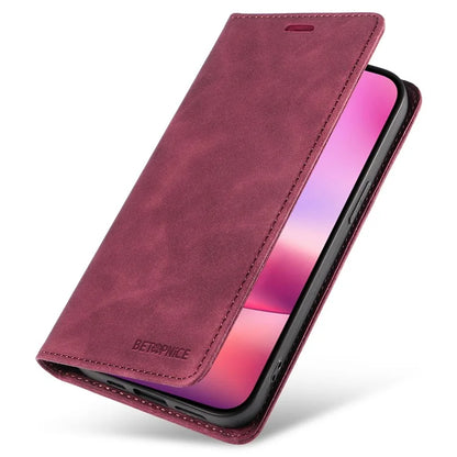 BETOPNICE 003 For iPhone 16 Leather Case Wallet Stand Protective Phone Cover