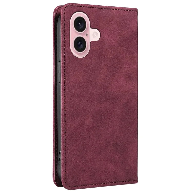 BETOPNICE 003 For iPhone 16 Leather Case Wallet Stand Protective Phone Cover