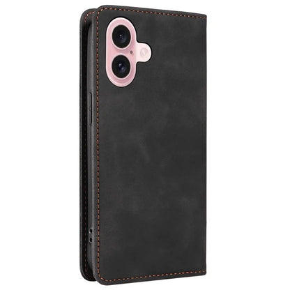 BETOPNICE 003 For iPhone 16 Leather Case Wallet Stand Protective Phone Cover