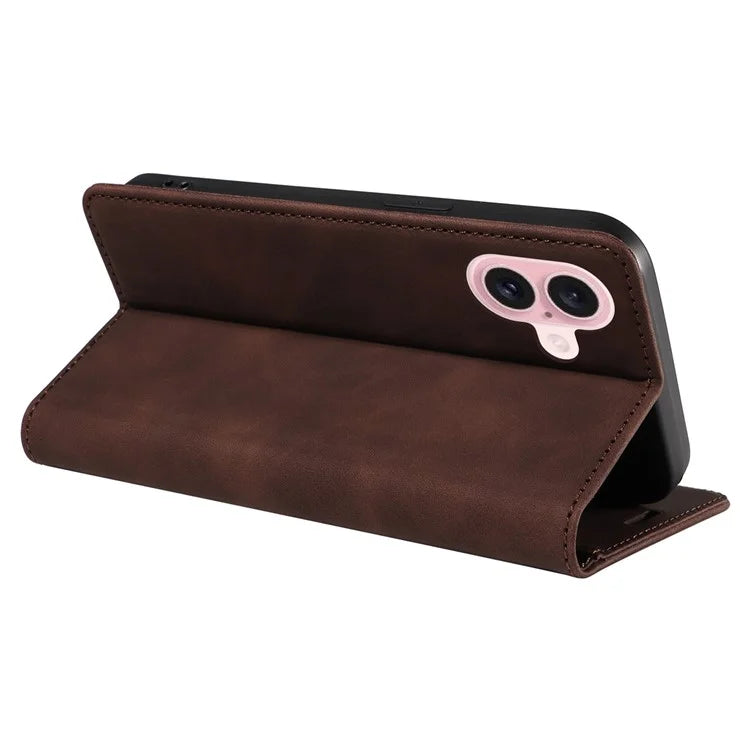 BETOPNICE 003 For iPhone 16 Leather Case Wallet Stand Protective Phone Cover