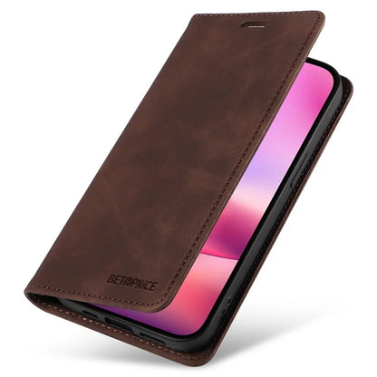 BETOPNICE 003 For iPhone 16 Leather Case Wallet Stand Protective Phone Cover