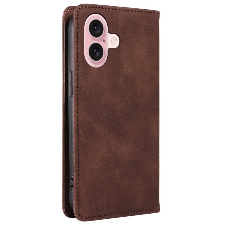 BETOPNICE 003 For iPhone 16 Leather Case Wallet Stand Protective Phone Cover
