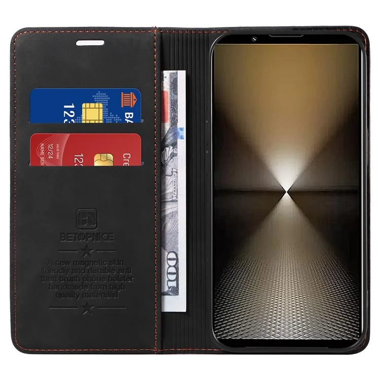 BETOPNICE 003 For Sony Xperia 1 VI Case RFID Blocking Leather Phone Cover Strong Magnetic