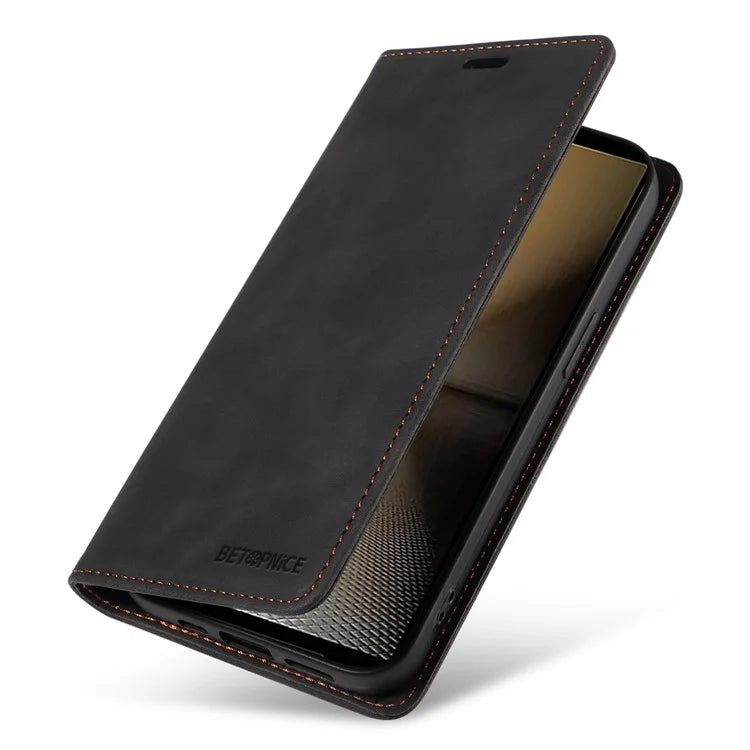 BETOPNICE 003 For Sony Xperia 1 VI Case RFID Blocking Leather Phone Cover Strong Magnetic