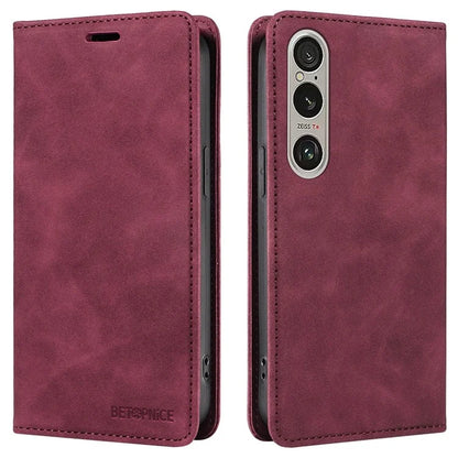 BETOPNICE 003 For Sony Xperia 1 VI Case RFID Blocking Leather Phone Cover Strong Magnetic