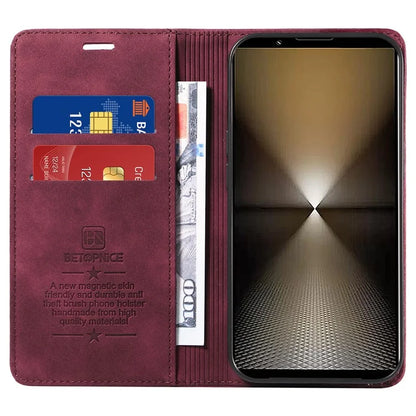 BETOPNICE 003 For Sony Xperia 1 VI Case RFID Blocking Leather Phone Cover Strong Magnetic