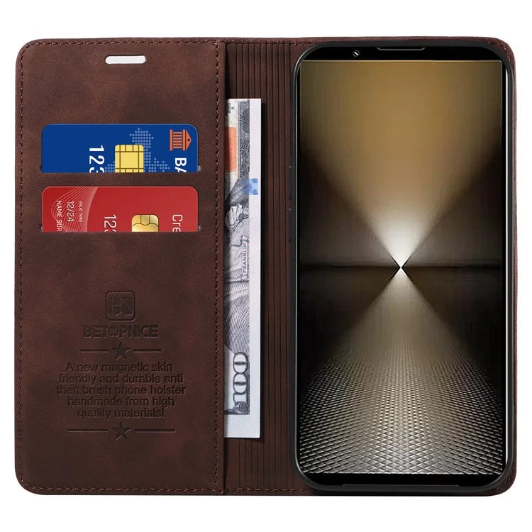 BETOPNICE 003 For Sony Xperia 1 VI Case RFID Blocking Leather Phone Cover Strong Magnetic