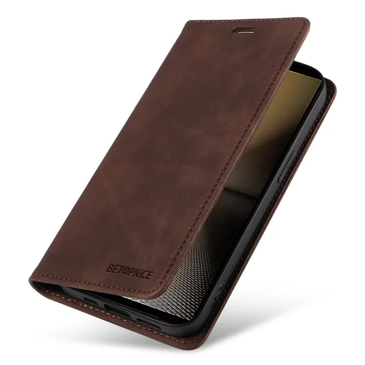 BETOPNICE 003 For Sony Xperia 1 VI Case RFID Blocking Leather Phone Cover Strong Magnetic