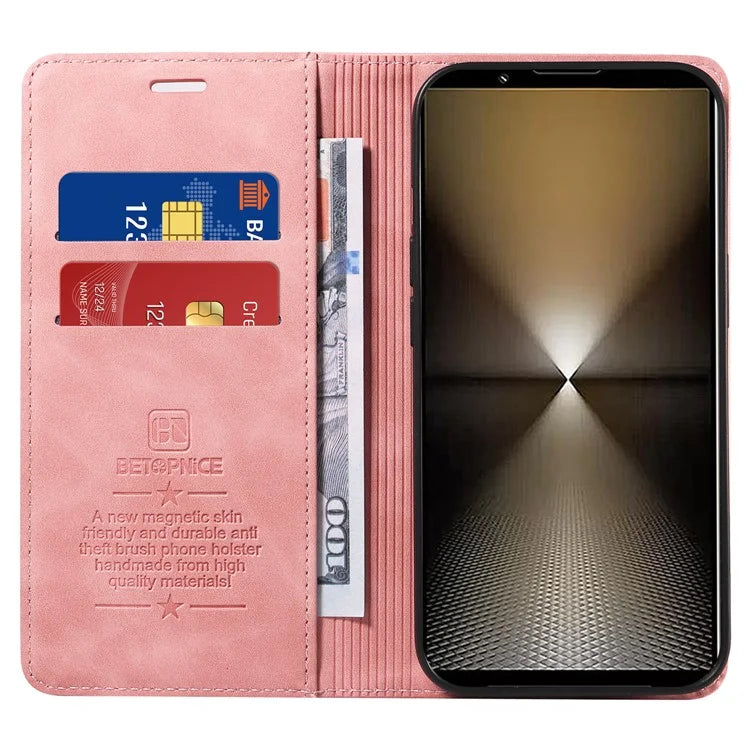 BETOPNICE 003 For Sony Xperia 1 VI Case RFID Blocking Leather Phone Cover Strong Magnetic