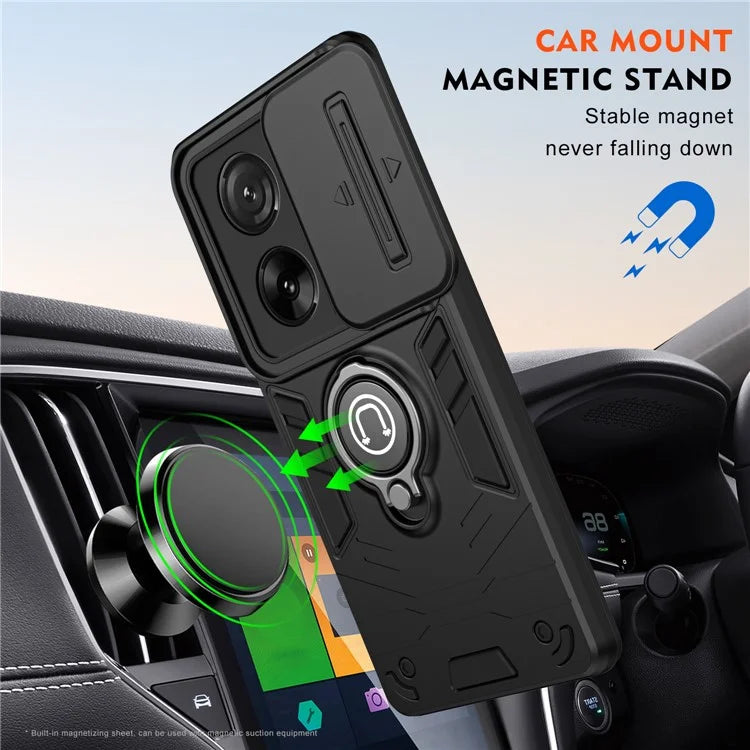 For Xiaomi 13T / 13T Pro Case PC+TPU Kickstand Phone Cover Magnetic Car Mount