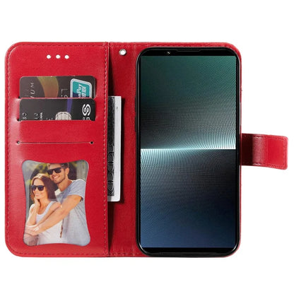 For Sony Xperia 1 V Case Flower Pattern Wallet Style Leather Phone Cover