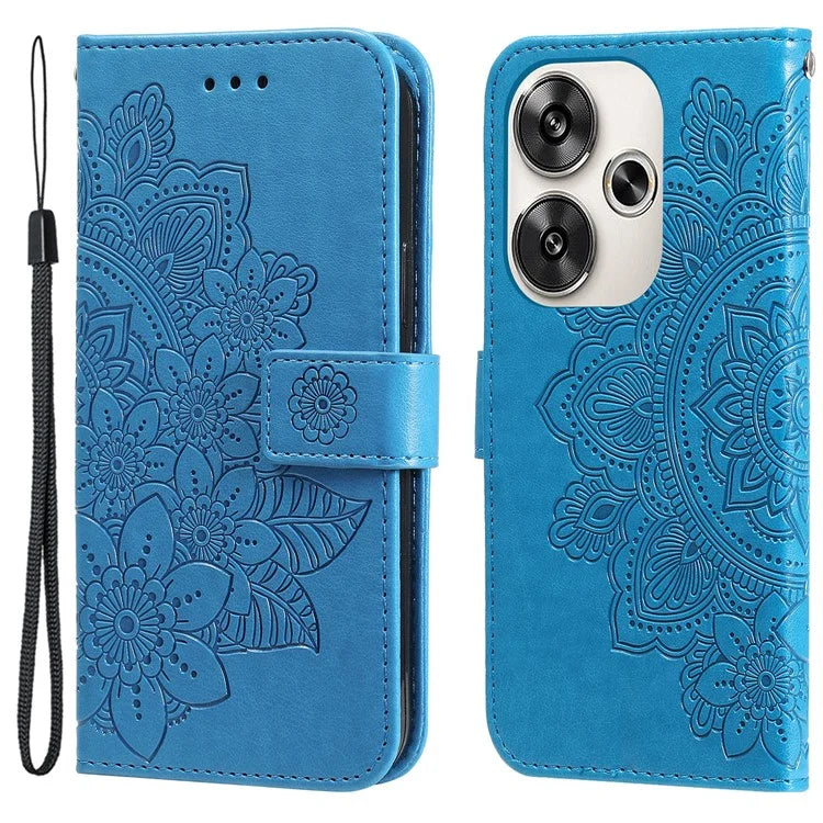 For Xiaomi Redmi Turbo 3 5G / Poco F6 5G Case PU Leather Phone Cover Flower Pattern
